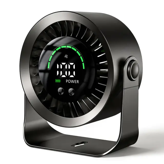 DDKJ Ventilador de Mesa Silencioso,100 Ajustes Continuos,Pantalla LED,4000mAh USB Recargable,Batería Hasta 13 Horas,2 en 1 Ventilador de Escritorio/Pared para Casa,Oficina, Cocina-Negro