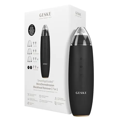 GESKE | SmartAppGuided™ MicroDermabrasion Blackhead Remover | Eliminador de puntos negros 7 en 1 | Limpiador de poros eléctrico | limpieza al vacío innovadora | herramientas de belleza