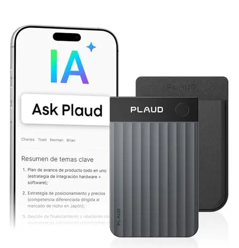 Plaud Note Pro Grabadora de Voz AI con Funda Transcripción IA Resúmenes Multidimensionales Grabación Dual Inteligente hasta 50 Horas Reuniones Llamadas Entrevistas Charlas Clases Teams