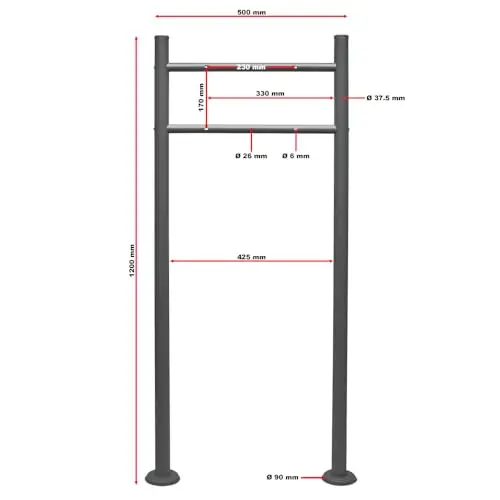 wiltec v13 buzón antracita con soporte