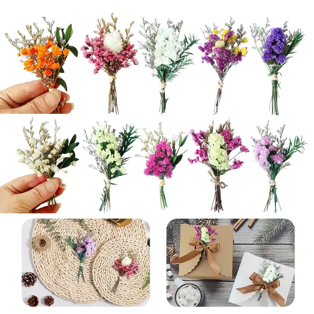 kinesgsg 10 mini ramos flores secas rosa