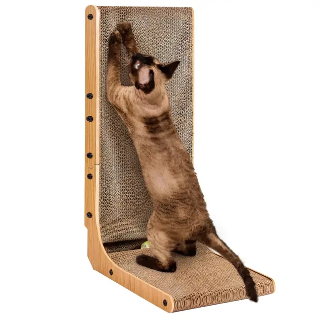 EHEYCIGA Rascador para Gatos 68 cm, Rascador Vertical para Gatos de Interior, Hecho de cartón Corrugado Duradero, Incluye Juguete de Pelota, Tamaño Grande