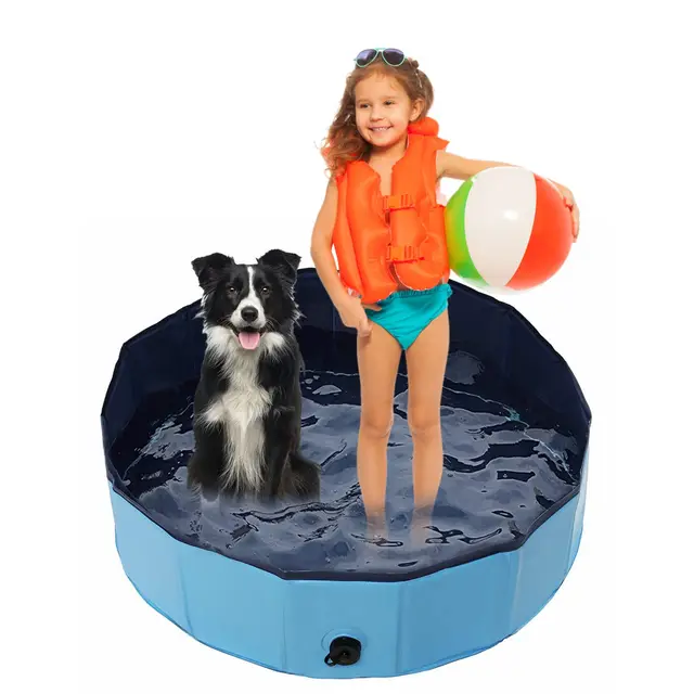 Jsdoin,Piscina plegable para perros, piscina portátil para niños, piscina de baño para mascotas, bañera para perros y gatos para jardín, patio y baño (80x20 cm)