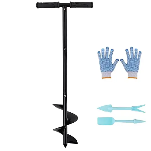 Juego de brocas de barrena de jardín, broca de barrena de tierra de Ø150 mm con mango antideslizante Barrena de jardín en espiral Taladro de poste de valla de jardinera rápida (15 x 85 cm)