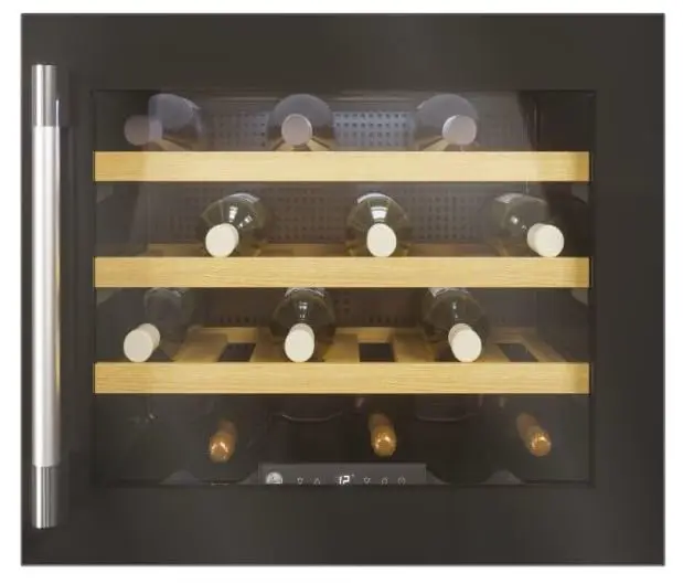 H-WINE 300 HWCB 45 UKBM/1 Enfriador de vino integrado, capacidad para 24 botellas, zona única, iluminación LED, control Wi-Fi inteligente, negro, energía clase F, ancho x profundidad x alto (mm) 590 x