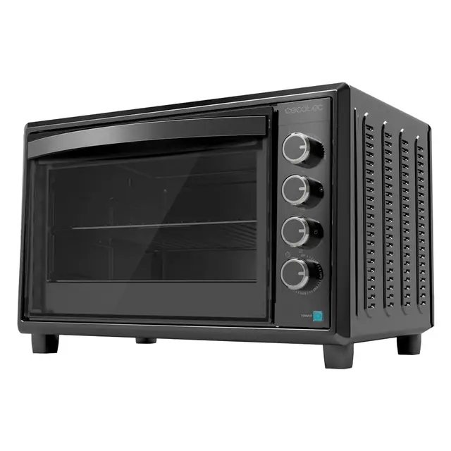 Cecotec Horno Convección de Sobremesa de 60 Litros Bake&Toast 6090 Black Gyro. 2200 W, Luz Interior, 12 Funciones, Temperatura hasta 230º, Puerta de doble Cristal, Incluye Rustidor Giratorio