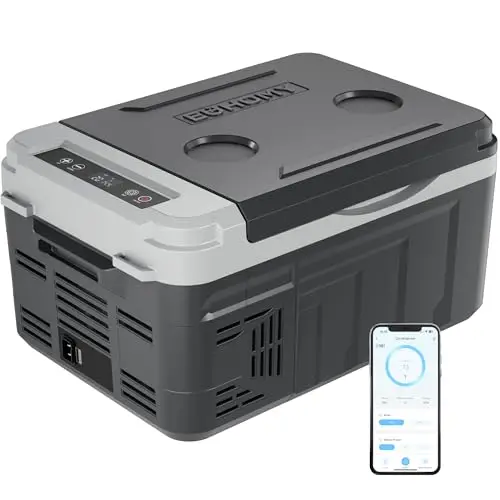 EUHOMY Nevera portátil para compresor de 10 L (-20 °C ~ 20 °C), CC 12/24 V CA 230 V, compresor portátil con control de aplicación, enfriamiento rápido de 15 minutos, modos ECO/MAX