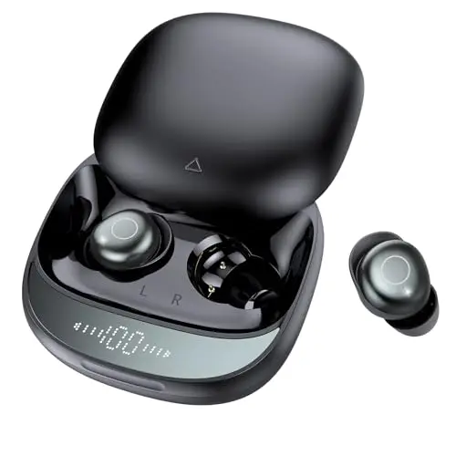 Auriculares para Dormir, Auriculares Inalámbricos con Doppia Modalità Sonno, Auricular Bluetooth 5.4 mit White Noise, Mini Auriculares para Dormir de Lado 6 EQ, Sleep Earbuds LED, 40H Batería (Negro)