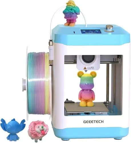 GIANTARM Impresora 3D Geeetech M1, Mini impresora 3D niveladora automática para principiantes, extrusora de accionamiento directo,velocidad de impresión 250 mm/s,tamaño de impresión 100 x 110 x 100 mm