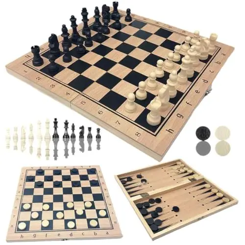 rukan maletín backgammon 3 en 1 madera