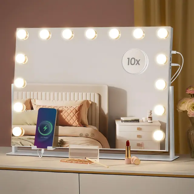 songmics lwm001w02 espejo maquillaje led