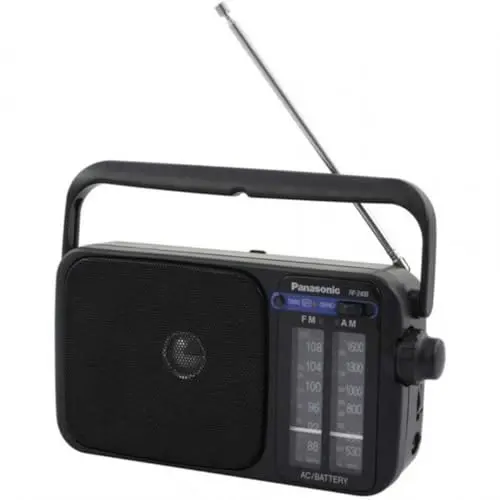 Panasonic RF-2400DEG-K - Radio Portátil FM/Am, (770mW, Iluminación LED, FM/Am, Fácil y Simple de Usar, Sintonizador Digital, Altavoz Amplio Rango 10 cm, Asa para Transportar) Color Negro