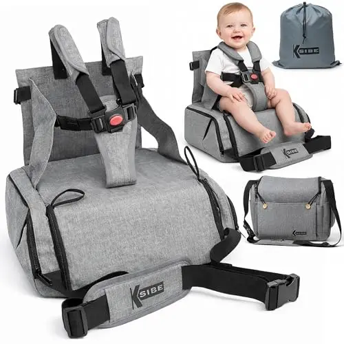 Trona portatil bebe 2 en 1 - Plegable, ligera, resistente al agua, material premium, gran capacidad XXL, incluye bolsa de regalo - Asiento seguro para comer