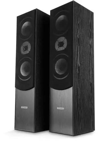 Bennett & Ross Radiant Altavoces de Suelo HiFi de 3 vías Pareja (350W RMS, woofer de 6,5", midrange de 6,5", Tweeter de 1", construcción bassreflex, veta Efecto Madera) Negro