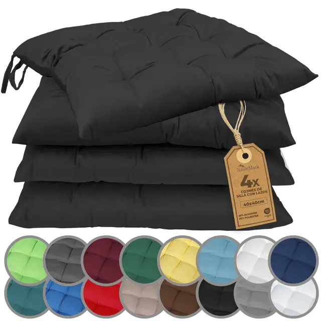 naturemark cojín sillas 40x40 cm set 4