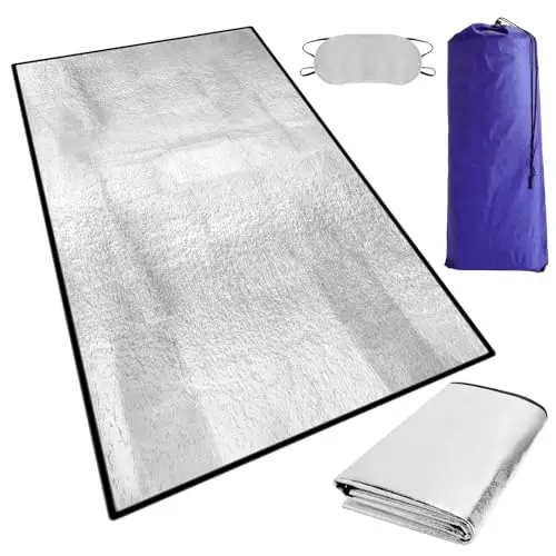 Esterilla de Camping Aislante de Aluminio,Colchoneta de Espuma y Lámina Reflectante Almohadilla de Espuma Aislante Esterilla Ligera y Plegable para Tienda de Campaña Senderismo Picnic 200x100cm