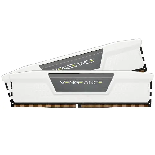 CORSAIR Vengeance DDR5 RAM 32GB (2x16GB) hasta 6000MHz CL36-44-44-96 1.35V AMD Expo & Intel XMP Memoria de Ordenador de Sobremesa - Blanco (CMK32GX5M2E6000Z36W)