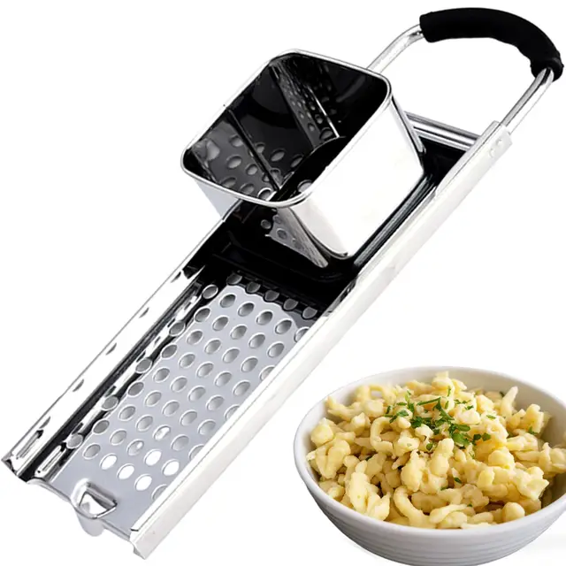 Utensilio para Pasta Alemana, Utensilios para Hacer Pasta Tradicional Alemana Spätzle, Spätzle Rallador de Acero Inoxidable Ideal para Pelar, Rallar y Cortar Pasta Casera