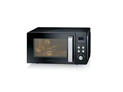 SEVERIN Microondas con grill y convección 3 en 1, hasta 200 °C, mini horno con función de precalentamiento, horno microondas con plato antiadherente para pizza, negro, MW 7752