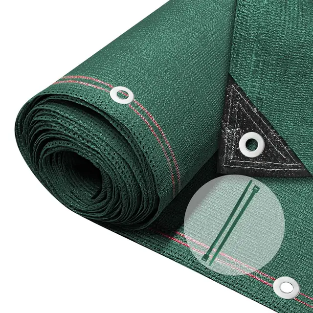 VOUNOT® Malla Sombreo y Ocultación 1.5×10m, Valla Privacidad 230 g/m² HDPE Protección UV, Red de Sombra con Bridas, para Jardín, Huerto, Balcón, Verde