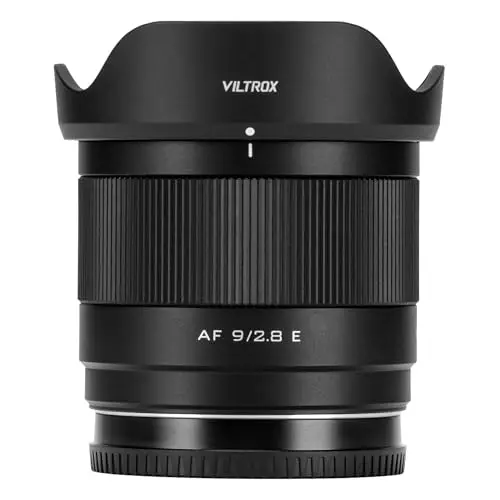 VILTROX 9mm f2.8 E, AF 9mm f2.8 Air para Montura E,Objetivo con Enfoque automático Ultra Gran Angular APS-C Compatible con Sony a7Ⅲ a7Ⅳ a7RⅣ A1 A7RⅤ A7CII a6500 a6600 ZV-E10 FX30