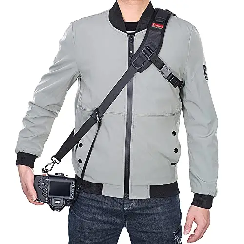 Correa de la cámara Correa de hombro ajustable y cómoda para el cuello con correa de seguridad y paño de limpieza de lentes para cámara DSLR SLR