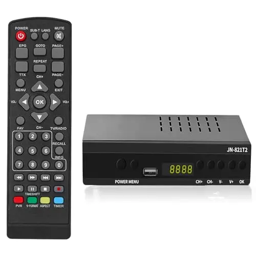 2026 Decodificador TDT HD - DVB-T T2 H.265 Full HD PVR, USB, HDMI, SCART,Sintonizador de televisión Digital Terrestre, decodificador terrestre, Receptor Digital de Alta definición Full HD 1080p
