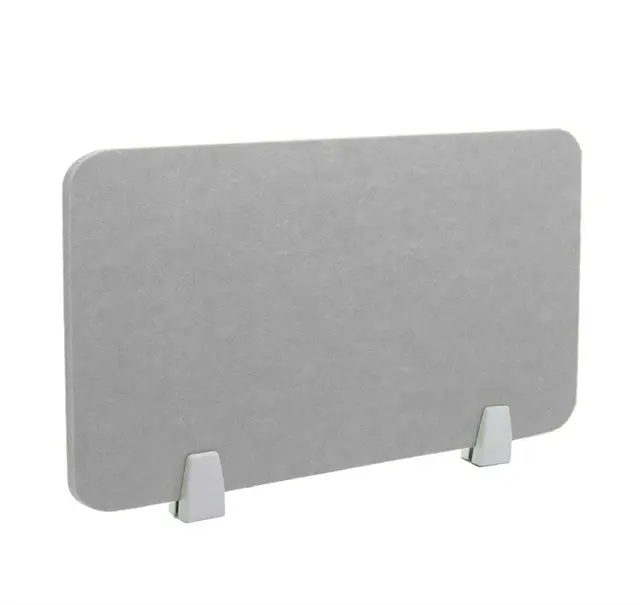 Icegrey Separador acústico de Escritorio, Panel de privacidad extraíble con absorción de Sonido con 2 Clips para oficinas, bibliotecas, aulas, Gris Claro, 60x40cm