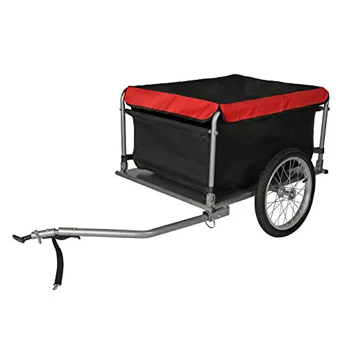 Remolque de Carga para Bicicleta, Barra de tracción Plegable y Acoplamiento rápido