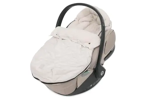 Jollein Saco para Silla de Paseo Embossed - Sand - para sillas de Coche de bebé, Grupo 0+ y cochecitos - para arneses de 3 y 5 Puntos - Diseño Embossed y Forro Polar