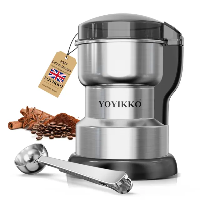 Molinillo de café eléctrico de 300 W, molienda ajustable, espresso/goteo/vertido. Molinillo para café, especias y otros alimentos. (Plateado-240)