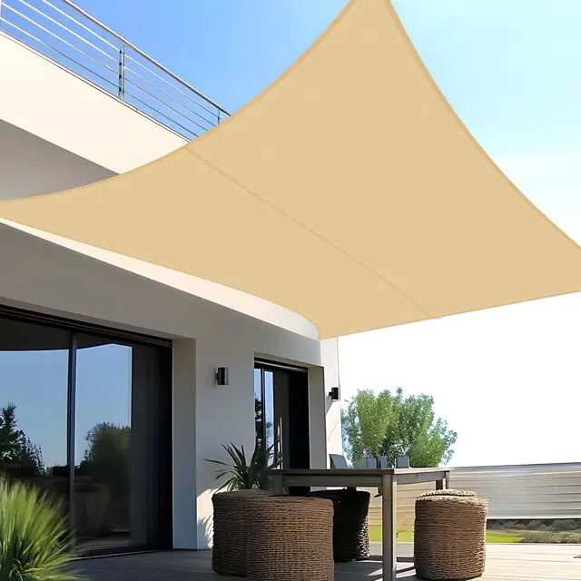 SUNNY GUARD Toldo Vela de Sombra Impermeable 2.5x3.5m Rectangular a Prueba de Viento protección UV para Patio,Jardín, Exteriores, Terraza, Color Arena