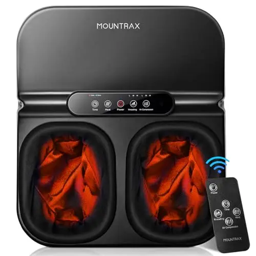 Mountrax Masajeador de Pies con Calor, Masajeadores de Pies Shiatsu de Amasado Profundo, Masajeador de Pies para Fascitis Plantar, Adapta a Pies Hasta Hombres Tamaño 46