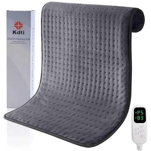 Manta Eléctrica, 40×80CM Almohadilla Térmica Eléctrica con Apagado Automático de 3 Horas y 6 Niveles de Temperatura, Esterilla Electrica para Espalda, Hombro, Lumbar, Lavable a Máquina