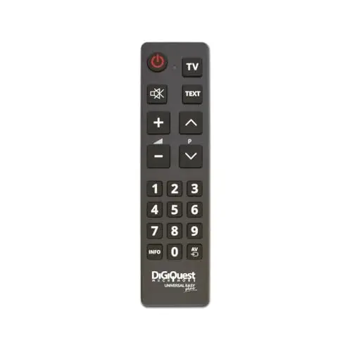 DIGIQUEST Mando a Distancia Universal Easy para Todos los televisores - Teclas Grandes para una Mayor Visibilidad, para instalaciones hoteleras, Hospitalarias