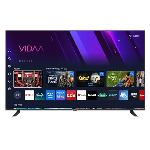 Kiano Elegance Smart TV de 55 pulgadas – Televisor DLED Full HD con sistema VIDAA OS, WiFi, sintonizador triple (DVB-T2/S2/C), Dolby Digital Plus 5.1, USB con función PVR, 3× HDMI, 2× USB y diseño sin