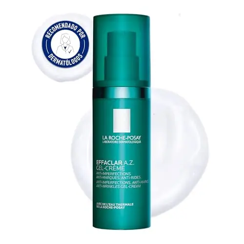 La Roche-Posay Effaclar A.Z., Gel-Crema Anti-Imperfecciones y Anti-Arrugas, Hidratante Diario, Con Ácido Azelaico, Ácido Salicílico y Ácido Hialurónico, 40ml