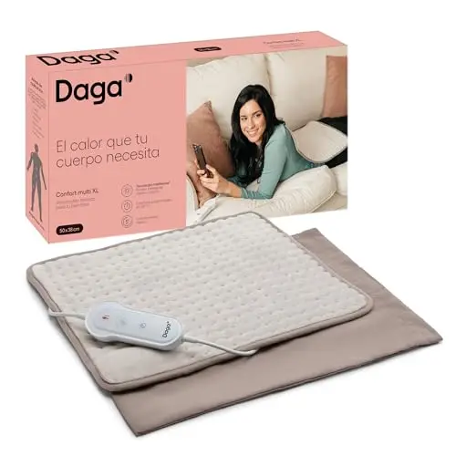 DAGA Almohadilla Térmica Confort Multi XL, Tecnología Intellisense, Suave Tejido, 3 Programas, 4 Temperaturas, 50 x 38 cm