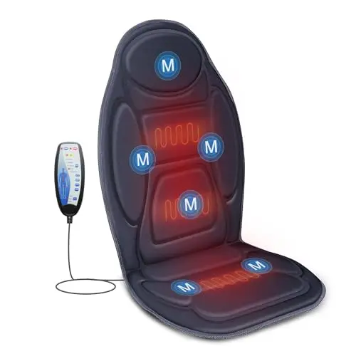 Snailax Cojín de Masaje, cómodo masajeador con vibración para Espalda, Asiento de Masaje para Relajarse en casa y en la Oficina, Regalos para Hombre/Mujer/Familia