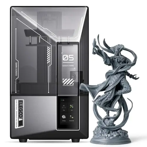 ELEGOO Mars 5 Ultra 9K Impresora 3D de Resina, 150mm/h Alta Velocidad de Impresión, Nivelación Automática y Detección Inteligente, WiFi-Transfer,153,36 x 77,76 x 165 mm³