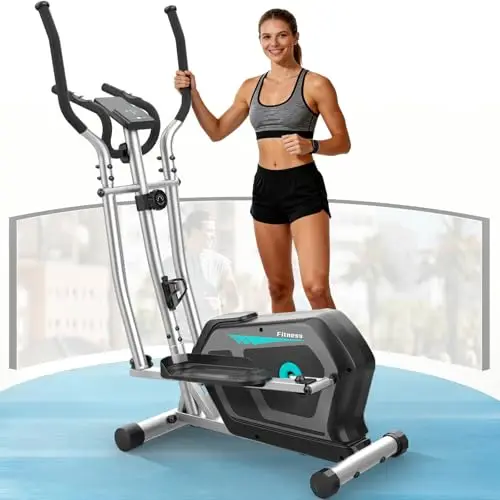 Bicicleta Elíptica,3 en 1 Máquina Elíptica para Casa con 16 Niveles de Resistencia,Monitor LCD, Bluetooth App y Soporte para Dispositivos,Pedal Antideslizante