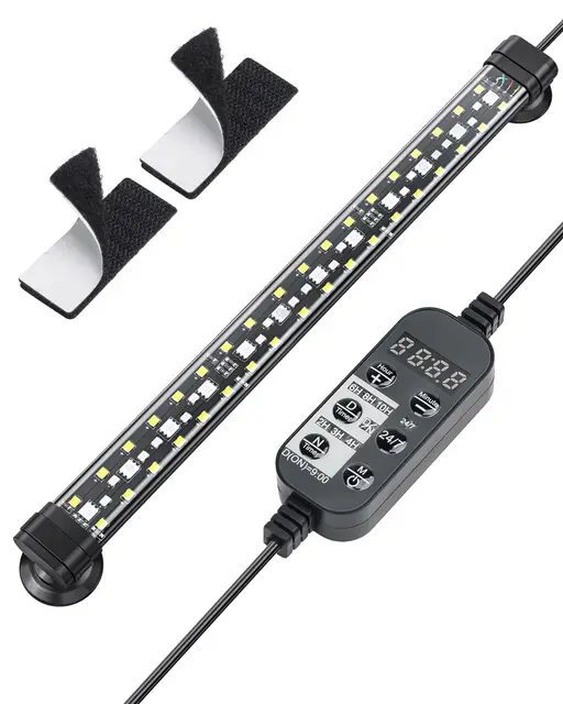 Pawfly 30 cm Luz LED Acuario 24/7 Luz para Pecera con Espectro Completo Blanco Brillante Azul Rojo Verde Luces LED Multicolores con Modo D/N Efectos de Color Único Temporizador y Brillo Ajustable