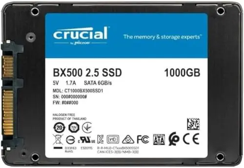Crucial Unidad de Estado sólido BX500 SATA de 1 TB de 6 GB/s