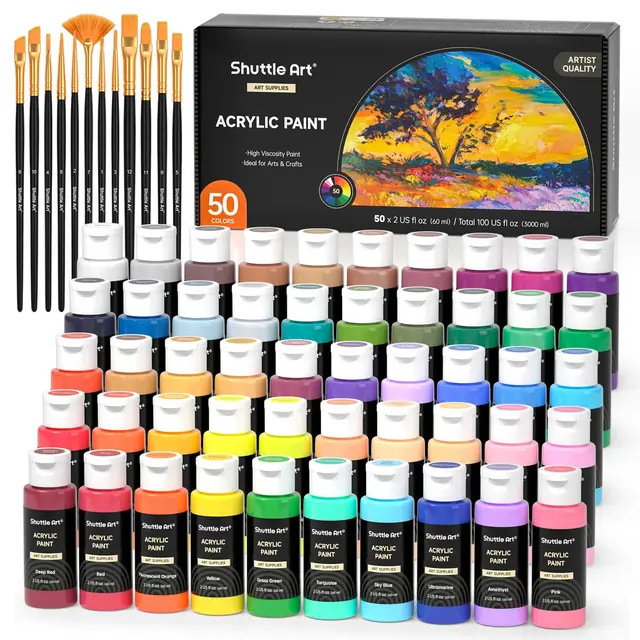 shuttle art 62pcs pintura acrílica 50