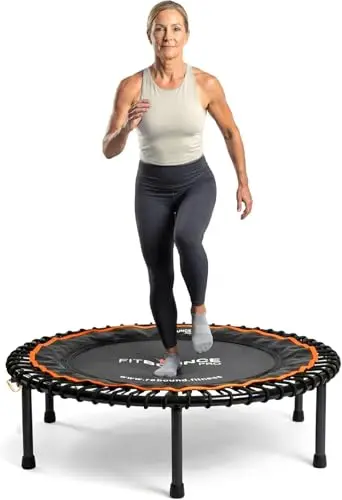 Fit Bounce Pro II - Rebounder Mini Trampolín Silencioso con Cuerda Elástica Aparato para Ejercicio Cardiovascular Salto de. Incluye DVD y Bolsa de Almacenamiento.