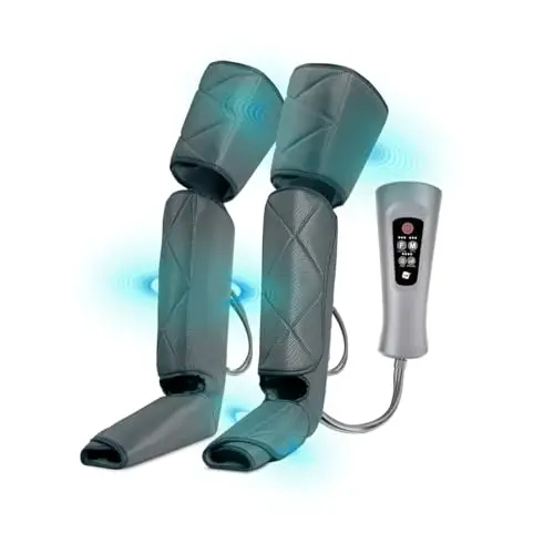 NK Masajeador de Piernas con 6 Modos de Masajes, Mando con 4 Niveles, Temporizador, Función Calor, Compresión de Aire para Relajación Muscular, Mejora la Circulación