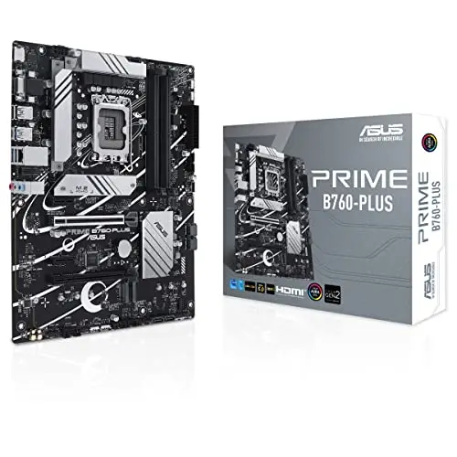 ASUS Prime B760-PLUS - Placa Base ATX Intel B760 (LGA 1700), PCIe 5.0, 3X PCIe 4.0 M.2, DDR5, 2.5Gb Ethernet, SATA 6 Gbps, USB 3.2 Gen 2x2 Tipo C, USB 3.2 Gen 1 Tipo C, Thunderbolt (USB), Aura Sync