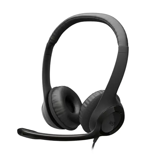 Logitech H390 Auriculares con micrófono con Cable para PC/portátil, Auriculares estéreo con micrófono con cancelación de Ruido, estéreo, Controles Integrados en el Cable, USB-C, Chromebook - Negro