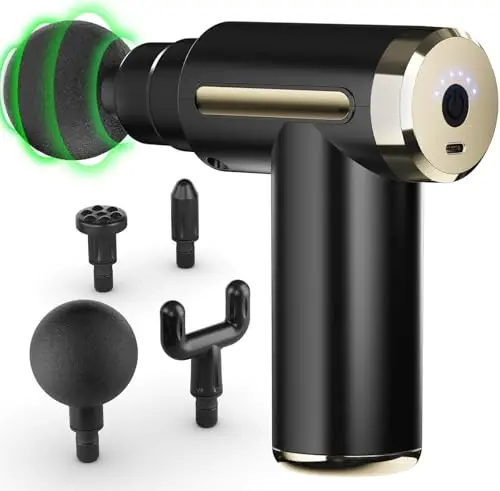 Cotsoco Pistola de masaje, Pistola de masaje muscular, Masajeador de percusión muscular con 4 cabezales de masaje, Pistola masajeadora para piernas, espalda, hombros y cuello, gran regalo.