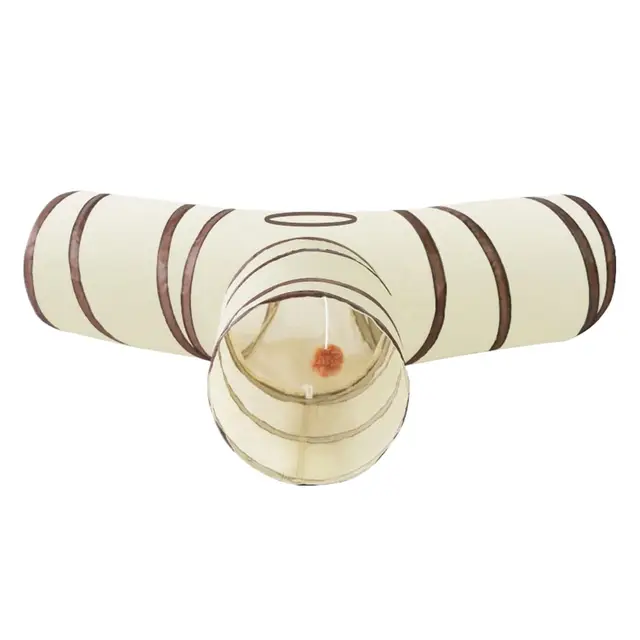 Túnel Grande para Gatos - Tubo de Juego 3 Vías con Agujero de Observación y Bola - Plegable Juguetes Interactivos para Ejercicio Interior Mascotas Pequeñas Conejos Juego Descanso